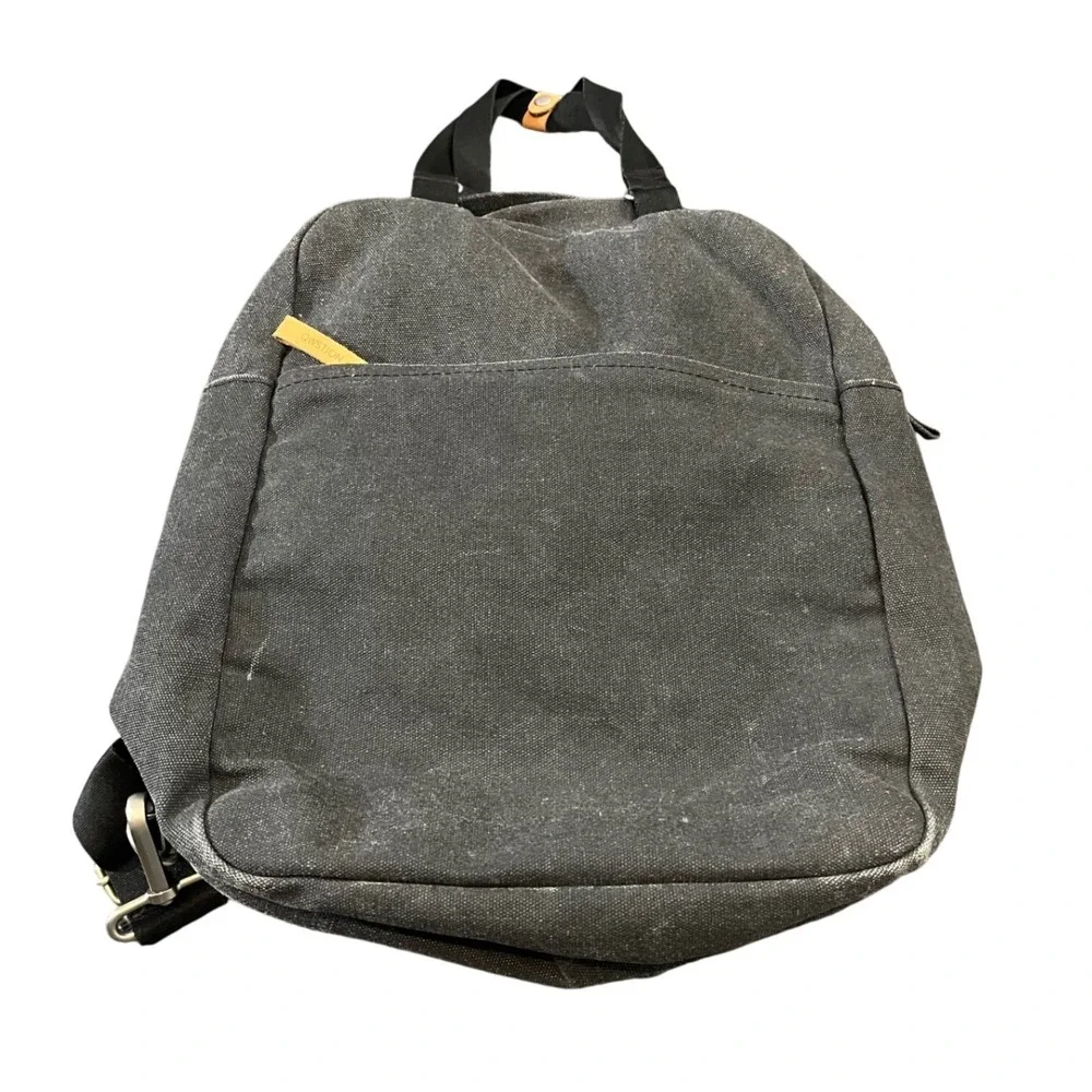 QWSTION Backpack Unisex O/S Black Canvas Convertible Tote Bag Zurich Design